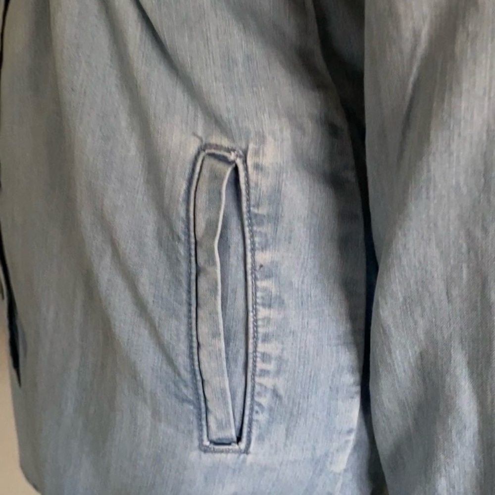 Banana Republic Chambray Light Blue Shirt Dress Tie Belt Side Pockets Size 0 - Picture 5 of 9